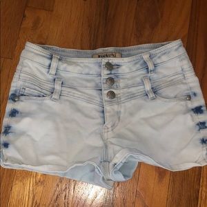 Bleached jean shorts